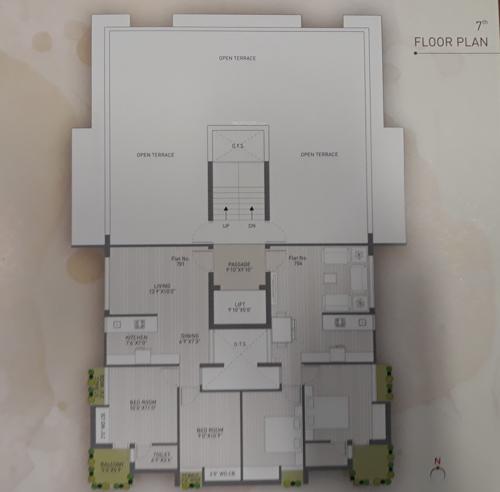  heights Darshan Heights Cluster Plan from 6th to 7th Floor