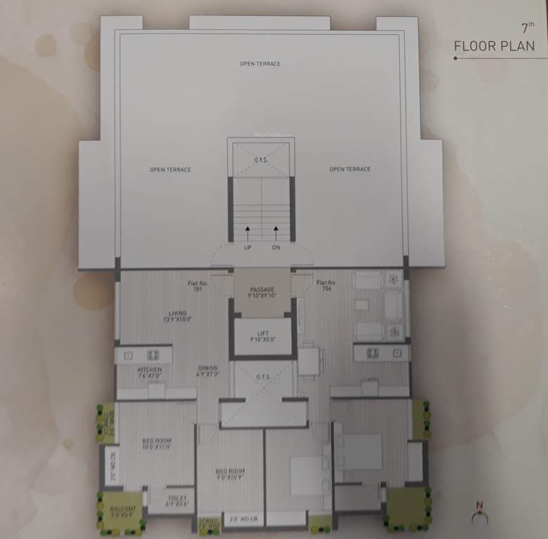  heights Darshan Heights Cluster Plan from 6th to 7th Floor