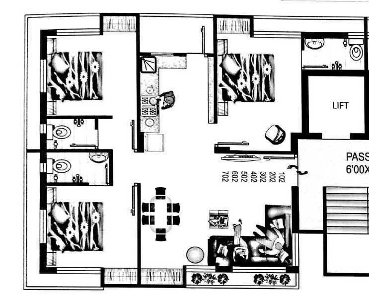  heights Tower A Cluster Plan