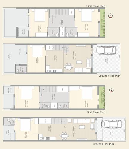  atulyam-bungalows-phase-2 Cluster Plan from ground to 1st Floor