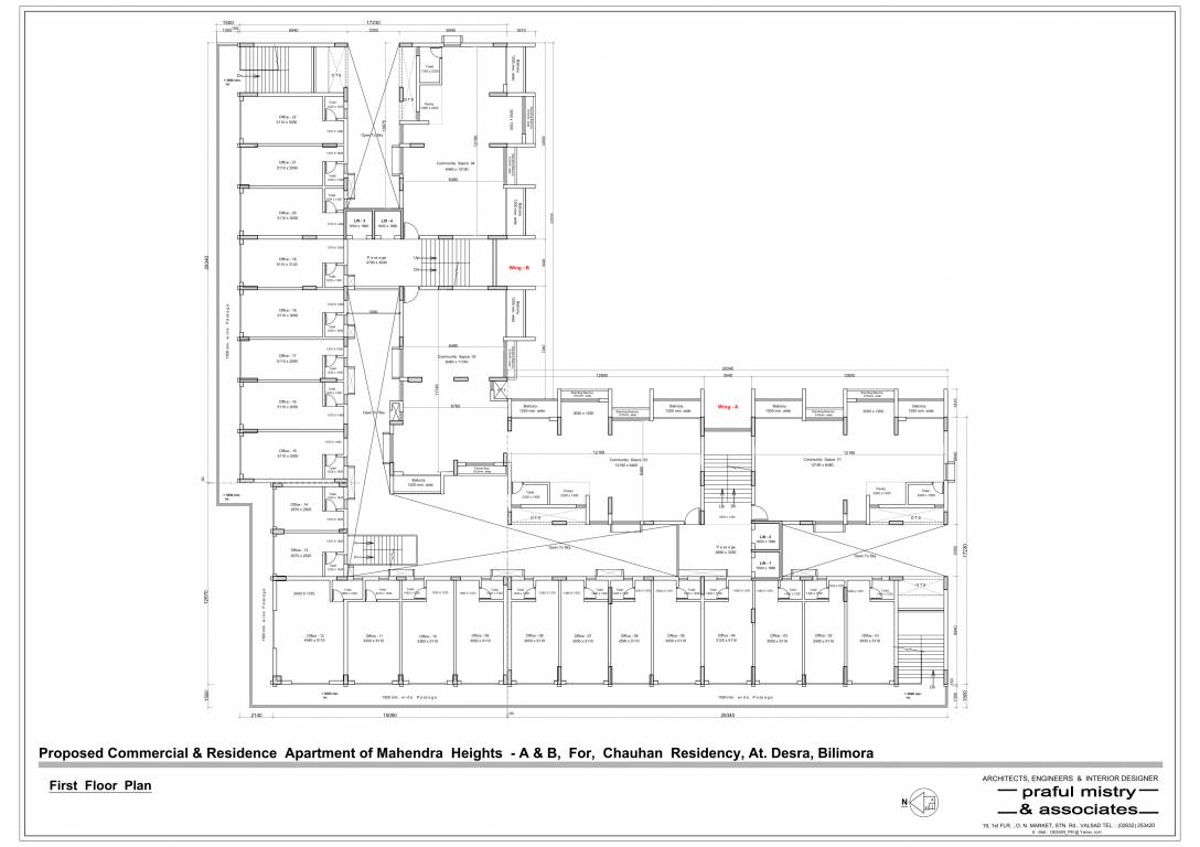  chauhan residency Wing A Cluster Plan from 1st to 2nd Floor