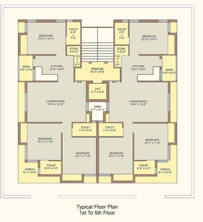  vandana Maruti Vandana Cluster Plan from 1st to 5th Floor