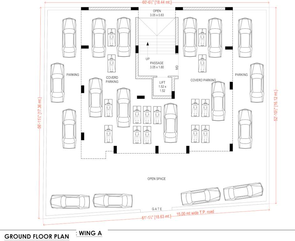  green city apartment Wing A Cluster Plan for ground Floor