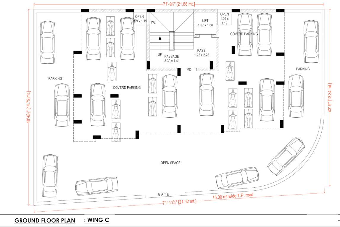  green city apartment Wing C Cluster Plan for ground Floor