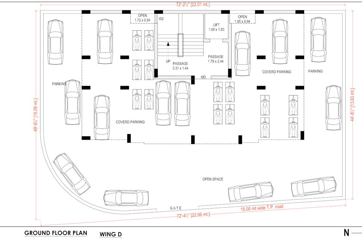  green city apartment Wing D Cluster Plan for ground Floor