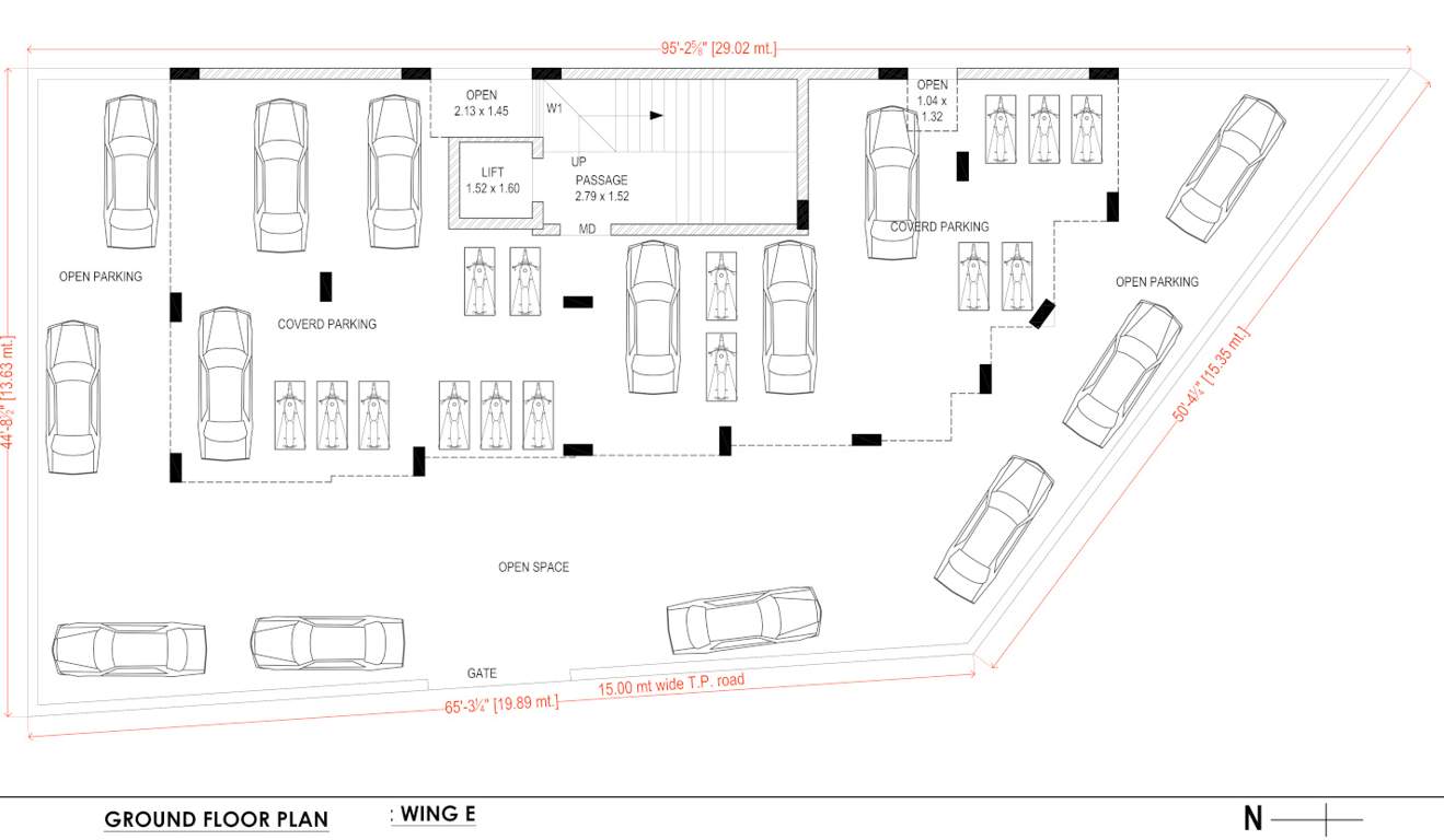  green city apartment Wing E Cluster Plan for ground Floor