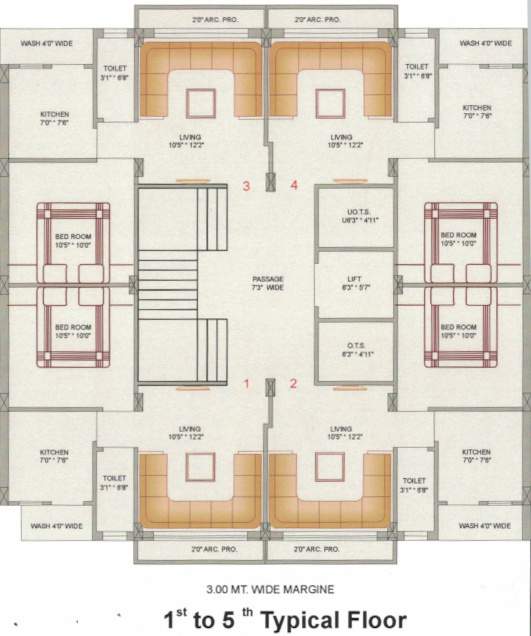  pratham corner Pratham Corner Cluster Plan from 1st to 5th Floor