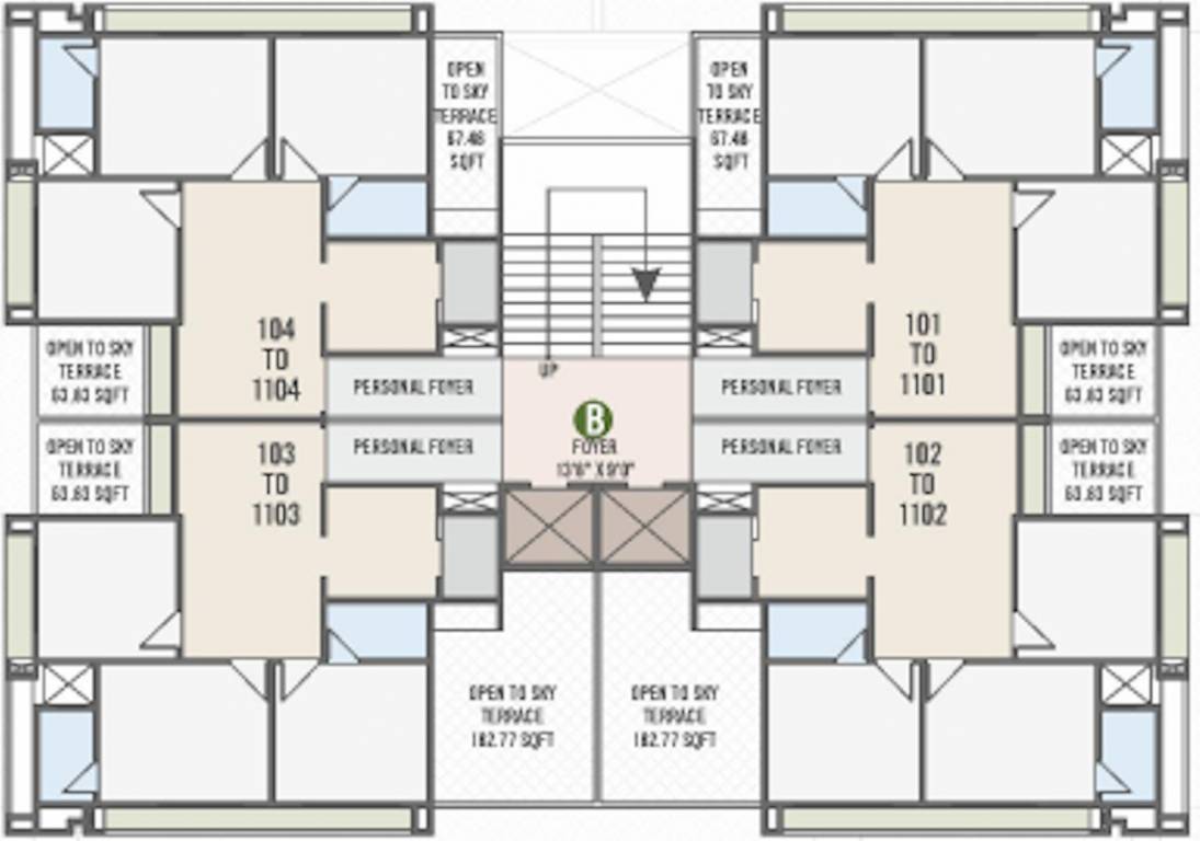  the crest Block B Cluster Plan For 1st Floor