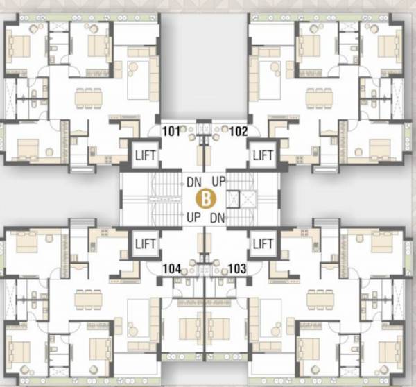  skyvue Block B Cluster Plan For Typical