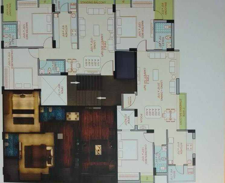  prime Wing B Cluster Plan from 1st to 2nd Floor