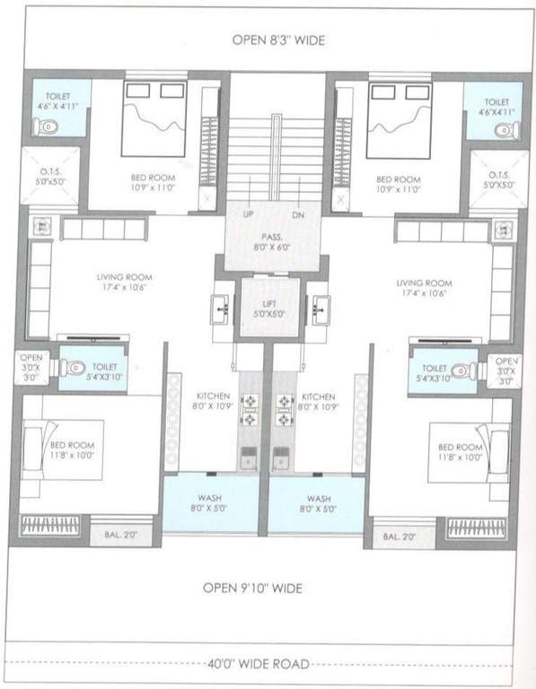 siddheshwar flats Siddheshwar Flats Cluster Plan from 1st to 5th Floor