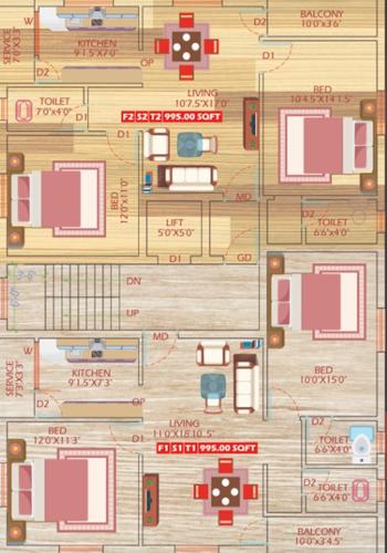  sri-thavamani-eswarar-flats Sri Thavamani Eswarar Flats Cluster Plan From 1st To 3rd Floor