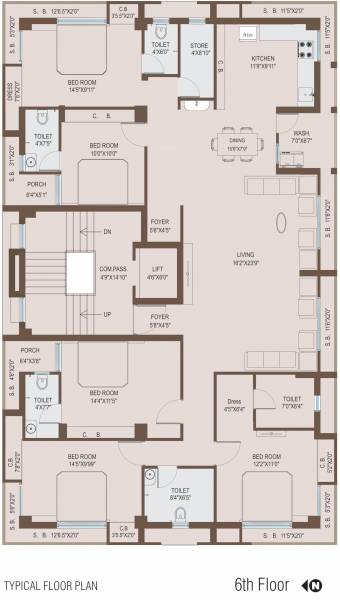  vraj-height Vraj Height Cluster Plan For 6th Floor