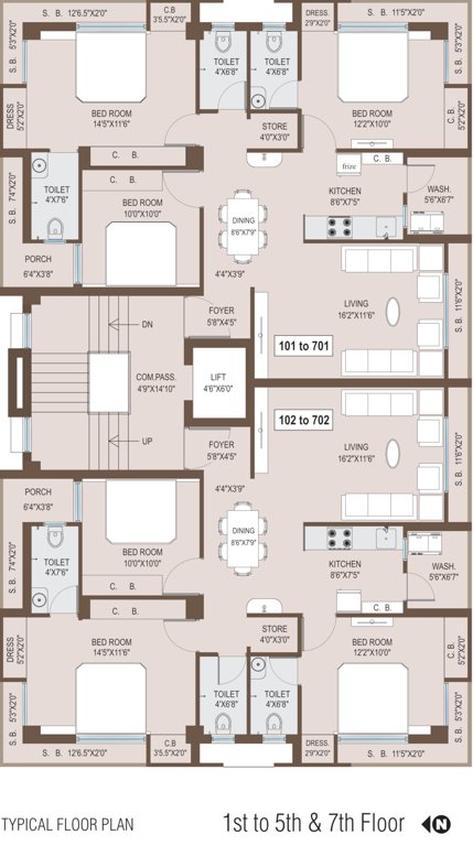  vraj height Vraj Height Cluster Plan From 1st To 5th Floor