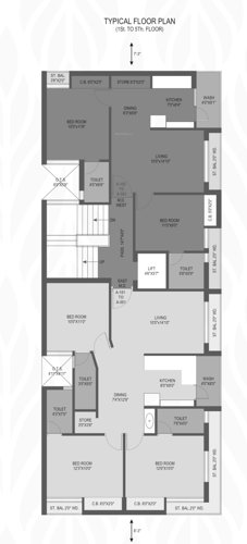  aatman-2-wing-a Aatman 2 Wing A Cluster Plan From 1st To 5th Floor