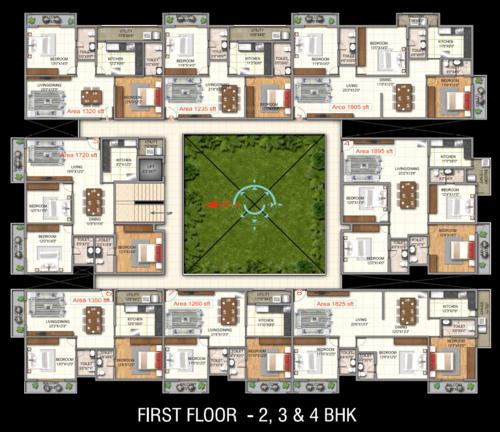  lalbagh-residency Comfort Lalbagh Residency Cluster Plan for 1st Floor