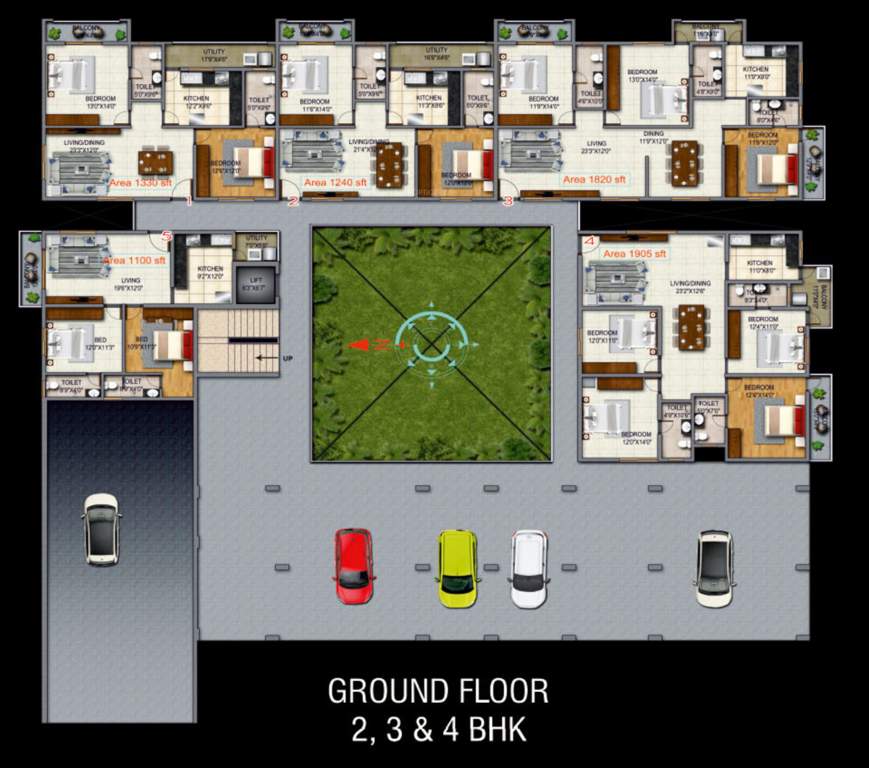  lalbagh residency Comfort Lalbagh Residency Cluster Plan for ground Floor