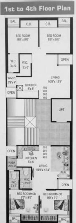 shiv heights Shiv Heights Cluster Plan From 1st To 4th Floor