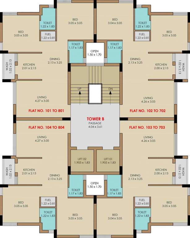  orion park Tower B Cluster Plan for 1st Floor