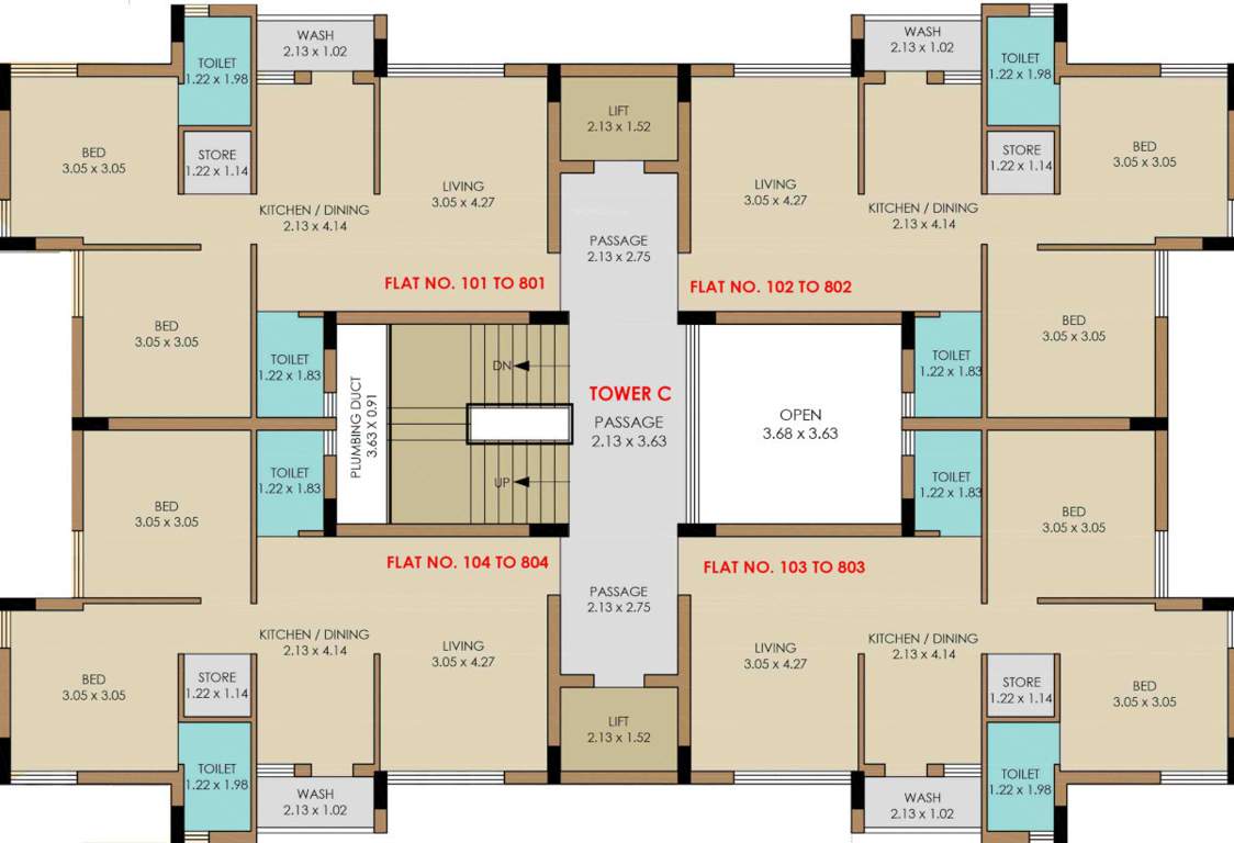  orion park Tower C Cluster Plan for 1st Floor