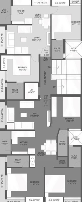 aatman 2 wing b Layout Plan