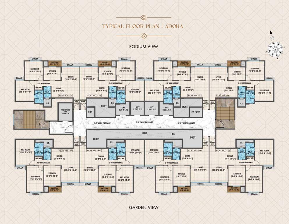 advika WING A ADORA INCENTIVE FREE SALE Cluster Plan for Typical Floor