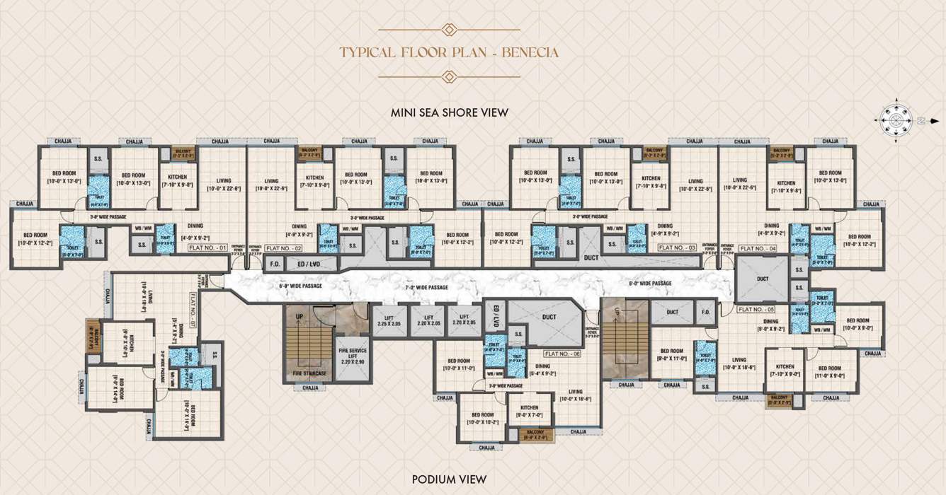 advika WING B BENEFICIA INCENTIVE FREE SALE Cluster Plan for Typical Floor
