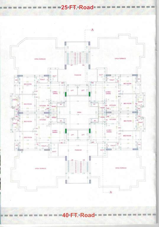  prashanti flats Wing A Cluster Plan from 1st to 2nd Floor