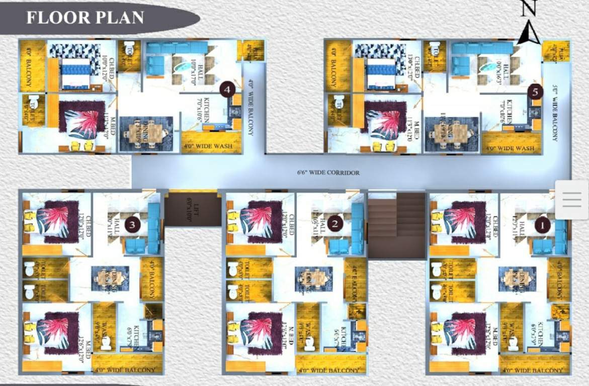  shilpa residency Shilpa Residency Cluster Plan from 1st to 5th Floor