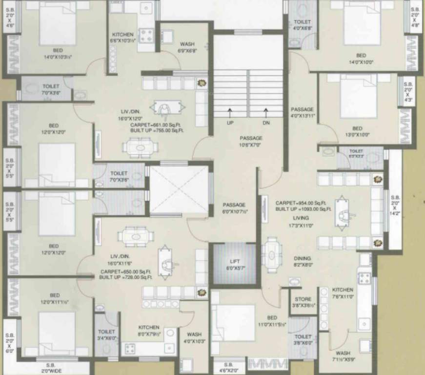  vallabh ashray 1 Vallabh Ashray   1 Cluster Plan from 1st to 5th Floor