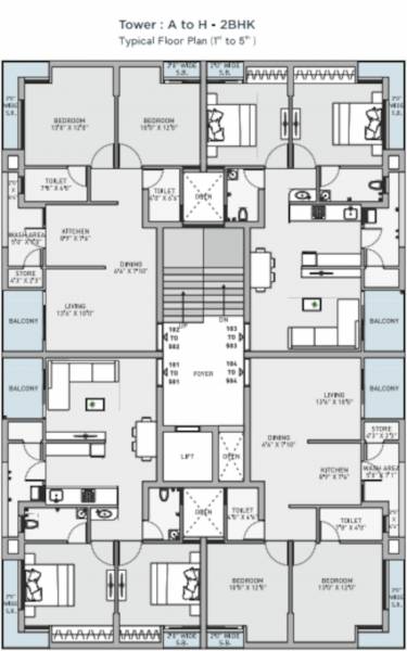  elegance A Cluster Plan from 1st to 5th Floor