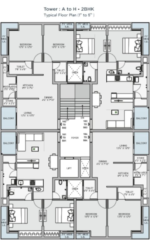  elegance A Cluster Plan from 1st to 5th Floor