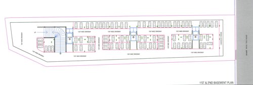  heights Block A, B And C Cluster Plan for 1st And 2nd Basement