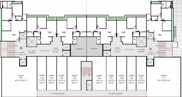  elysium Block A, B Cluster Plan For 1st Floor