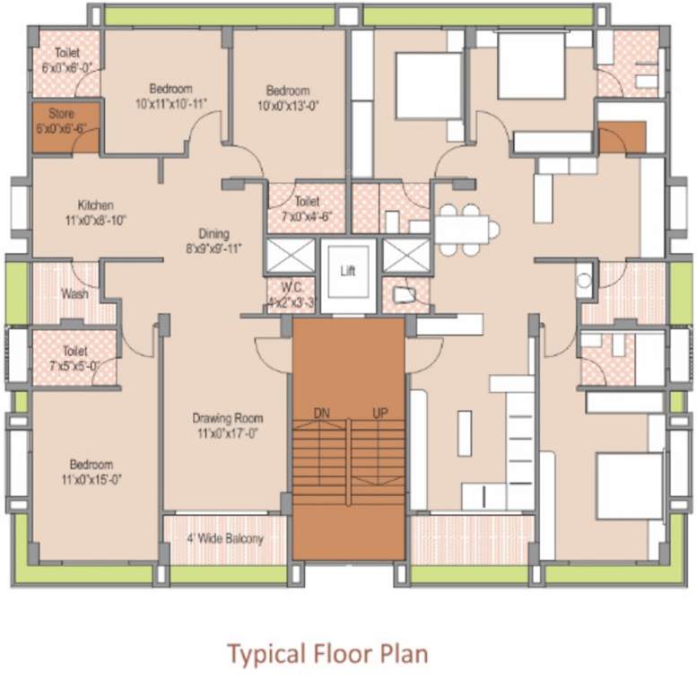  alif 1 appartment Alif 1 Appartment Cluster Plan From 1st To 6th Floor