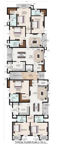  sreshta-kanakadara Sreshta Kanakadara Cluster Plan from 1st to 4th Floor