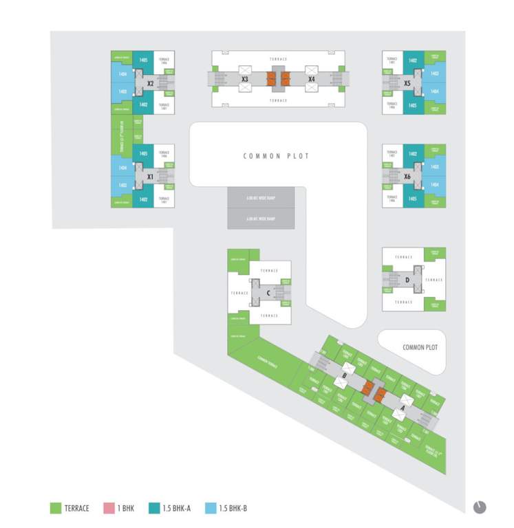  sun rising homes phase 2 X1, X2, X3, X4, X5, X6 Cluster Plan for 13th Floor