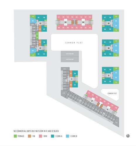  sun-rising-homes-phase-2 X1, X2, X3, X4, X5, X6 Cluster Plan from 1st to 2nd Floor