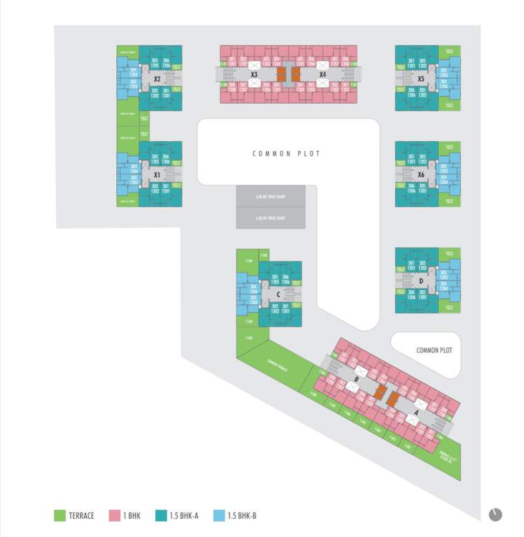  sun rising homes phase 2 X1, X2, X3, X4, X5, X6 Cluster Plan from 3rd to 12th Floor