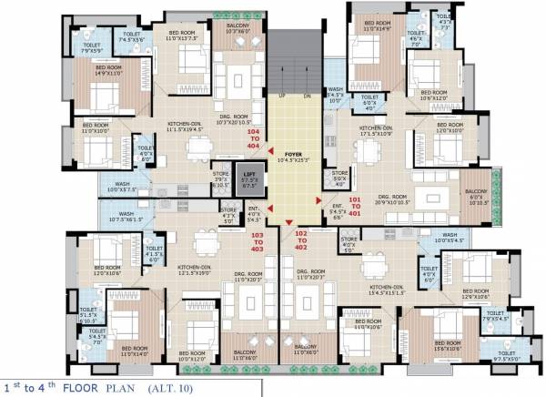  devsiddhi-lavish Devsiddhi Lavish Cluster Plan from 1st to 4th Floor