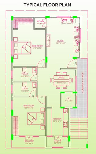  sai-ananda-nilayam Sai Ananda Nilayam Cluster Plan from 1st to 4th Floor