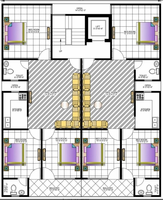  royal homes  Royal Homes Cluster Plan from 1st to 4th Floor