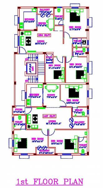  mithun-durga-flats Mithun Durga Flats Cluster Plan For 1st Floor
