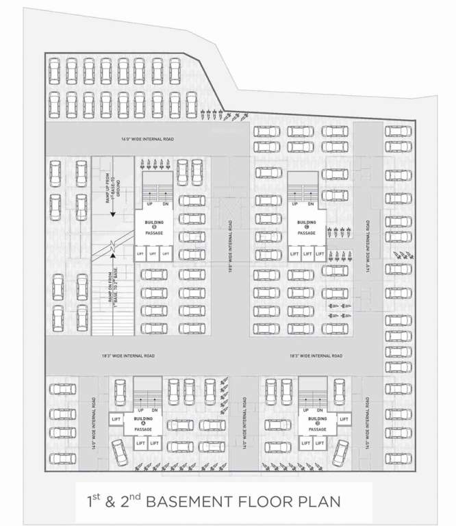  amora Block A, B, C And D Cluster Plan for 1st And 2nd Basement Floor