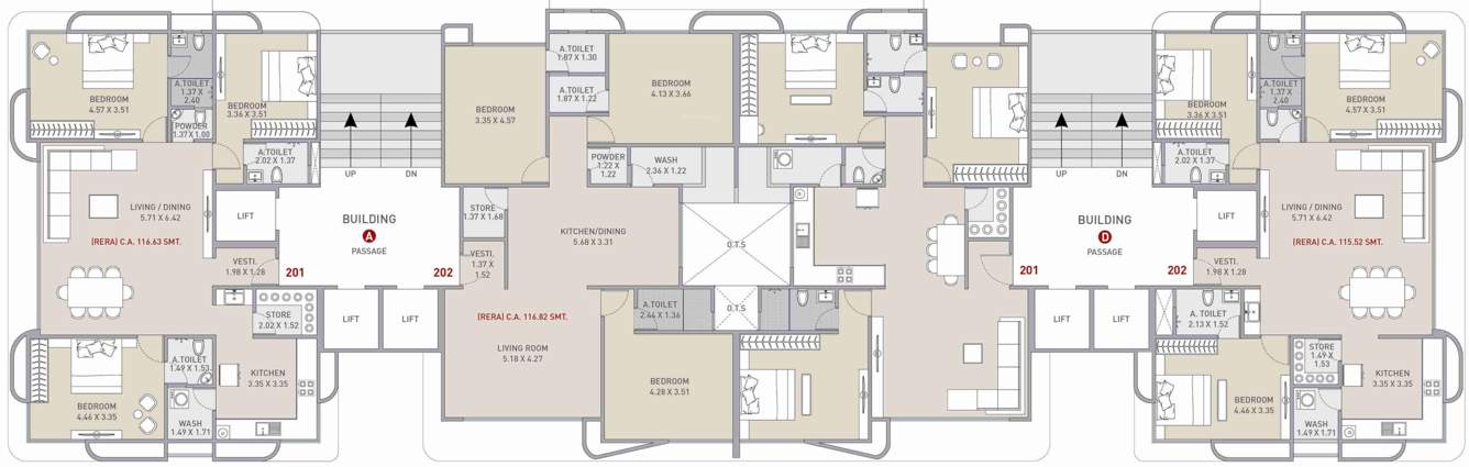  amora Block A & DCluster Plan from 2nd to 14th Floor
