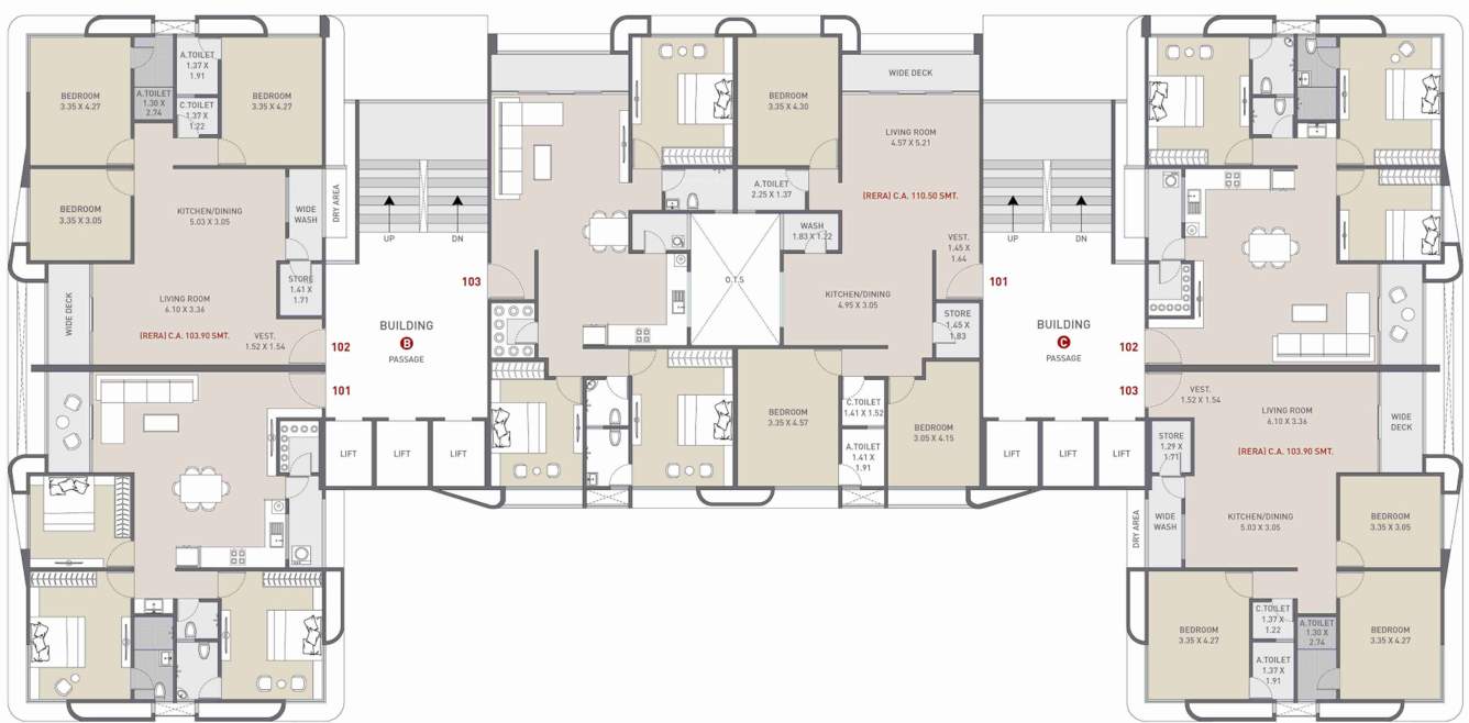  amora Block B & C Cluster Plan from 1st to 14th Floor