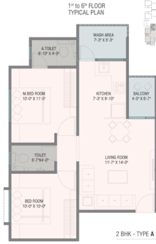  matruka-residency A Cluster Plan from 1st to 6th Floor
