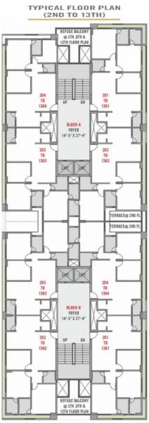  elegance A Cluster Plan from 2nd to 13th Floor