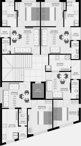  jyoti-residency Jyoti Residency Cluster Plan from 1st to 5th Floor