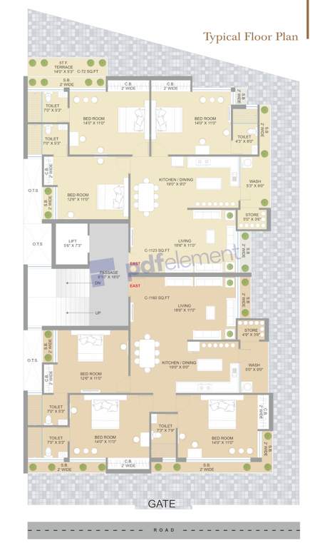  arihant avenue Arihant Avenue Cluster Plan from 1st to 5th Floor